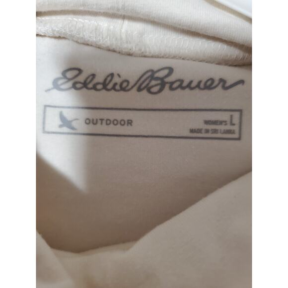 Eddie Bauer Women’s Outdoor Turtleneck Long Sleeve Top Size L Ivory Cream - Picture 5 of 12